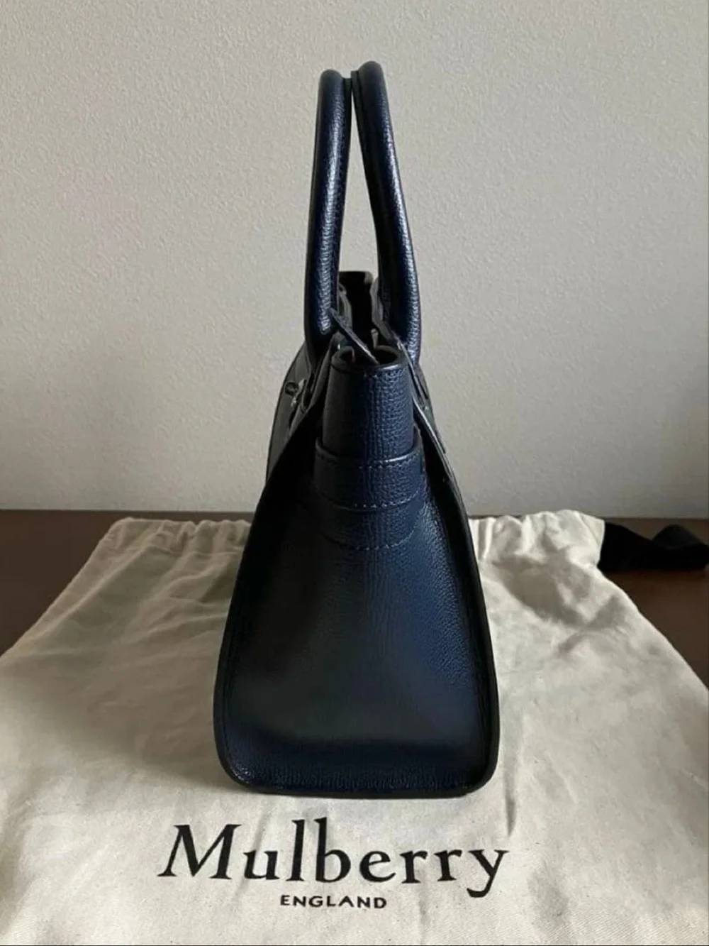 Mulberry Navy Leather Small Tote Bag